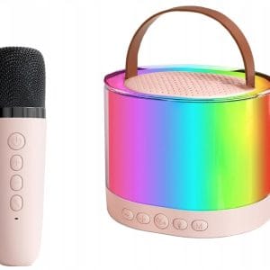 Zvočnik za karaoke z RGB LED osvetlitvijo in mikrofoni