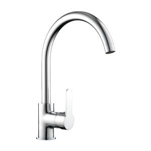 Enoročna kromirana kuhinjska armatura vrtljiva 360°