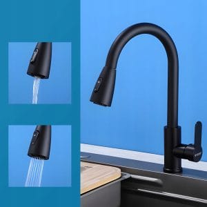 Enoročna alu. izvlečna kuhinjska armatura 80cm črna