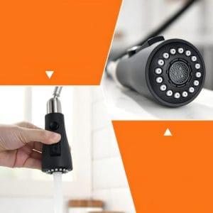 Enoročna alu. izvlečna kuhinjska armatura 80cm črna