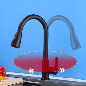 Enoročna alu. izvlečna kuhinjska armatura 80cm črna