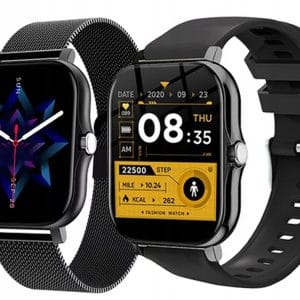 Aku. unisex športna pametna ura touch 2 pasova Bluetooth FitPro črna