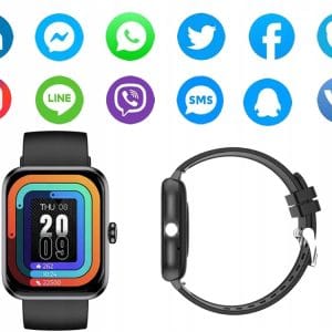 Aku. unisex športna pametna ura touch 2 pasova Bluetooth FitPro črna