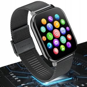 Aku. unisex športna pametna ura touch 2 pasova Bluetooth FitPro črna