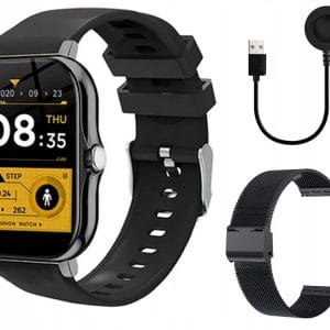 Aku. unisex športna pametna ura touch 2 pasova Bluetooth FitPro črna