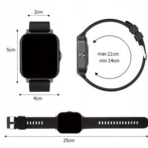 Aku. unisex športna pametna ura touch 2 pasova Bluetooth FitPro črna