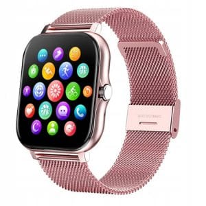 Aku. unisex športna pametna ura touch 2 pasova Bluetooth FitPro roza