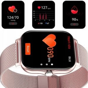 Aku. unisex športna pametna ura touch 2 pasova Bluetooth FitPro roza