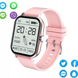 Aku. unisex športna pametna ura touch 2 pasova Bluetooth FitPro roza