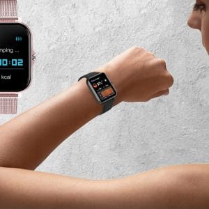 Aku. unisex športna pametna ura touch 2 pasova Bluetooth FitPro roza