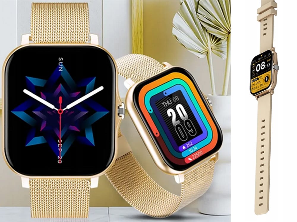 Aku. unisex športna pametna ura touch 2 pasova Bluetooth FitPro zlata 17 Aku zlata unisex pametna ura z zaslonom na dotik in dvema paščkoma