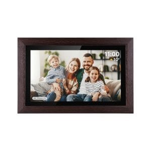 Touch digitalni foto okvir FRAMEO Wi-Fi zvočnik 15,6'' les + APP 29 FRAMEO leseni digitalni foto okvir 15,6 palca Wi-Fi zvočnik na dotik