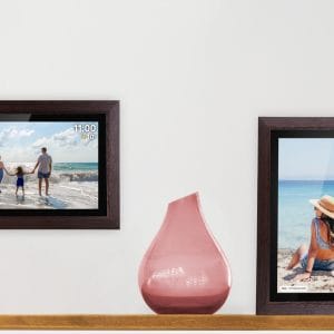 FRAMEO 10,1-palčni leseni digitalni foto okvir na dotik z Wi-Fi zvočnikom