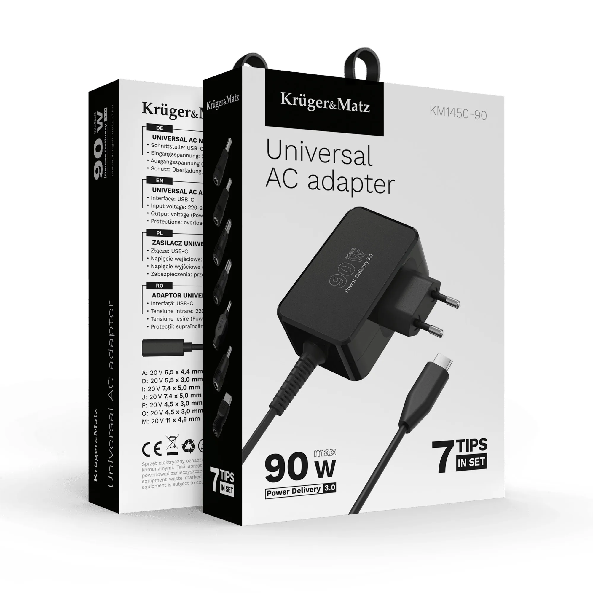 Univerzalni zamjenski adapter za napajanje prijenosnog računala 5-20V 90W Power Delivery 12 Univerzalni zamjenski adapter za napajanje prijenosnog računala 5-20V 90W Power Delivery