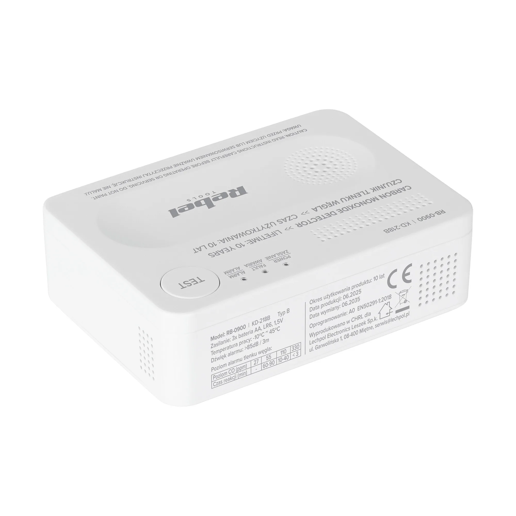 Detektor ugljičnog monoksida na baterije LED 85dB 7 Detektor CO na baterije s LED diodom i alarmom od 85 dB