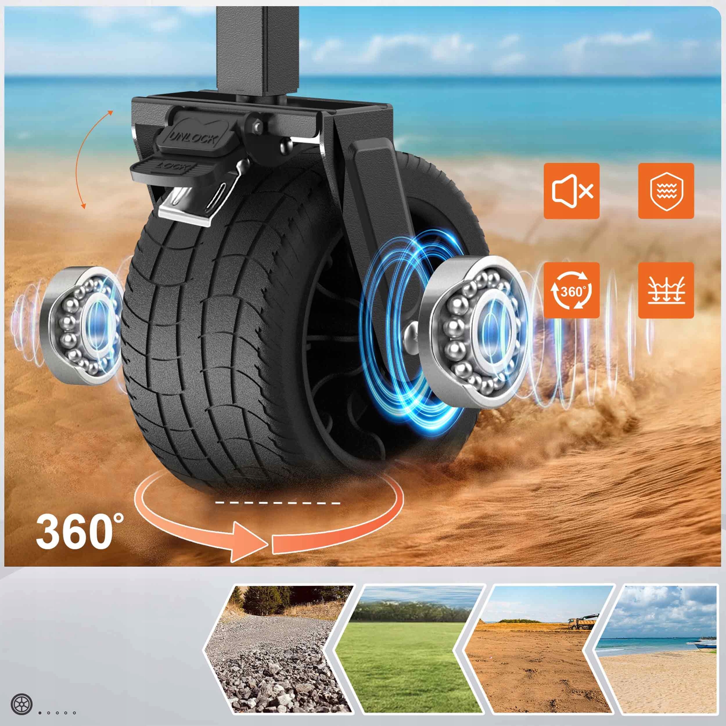Zložljiv transportni voziček buggy za plažo in kampiranje 88cm 6 Zložljiv transportni voziček buggy za plažo in kampiranje 88cm - slika 4