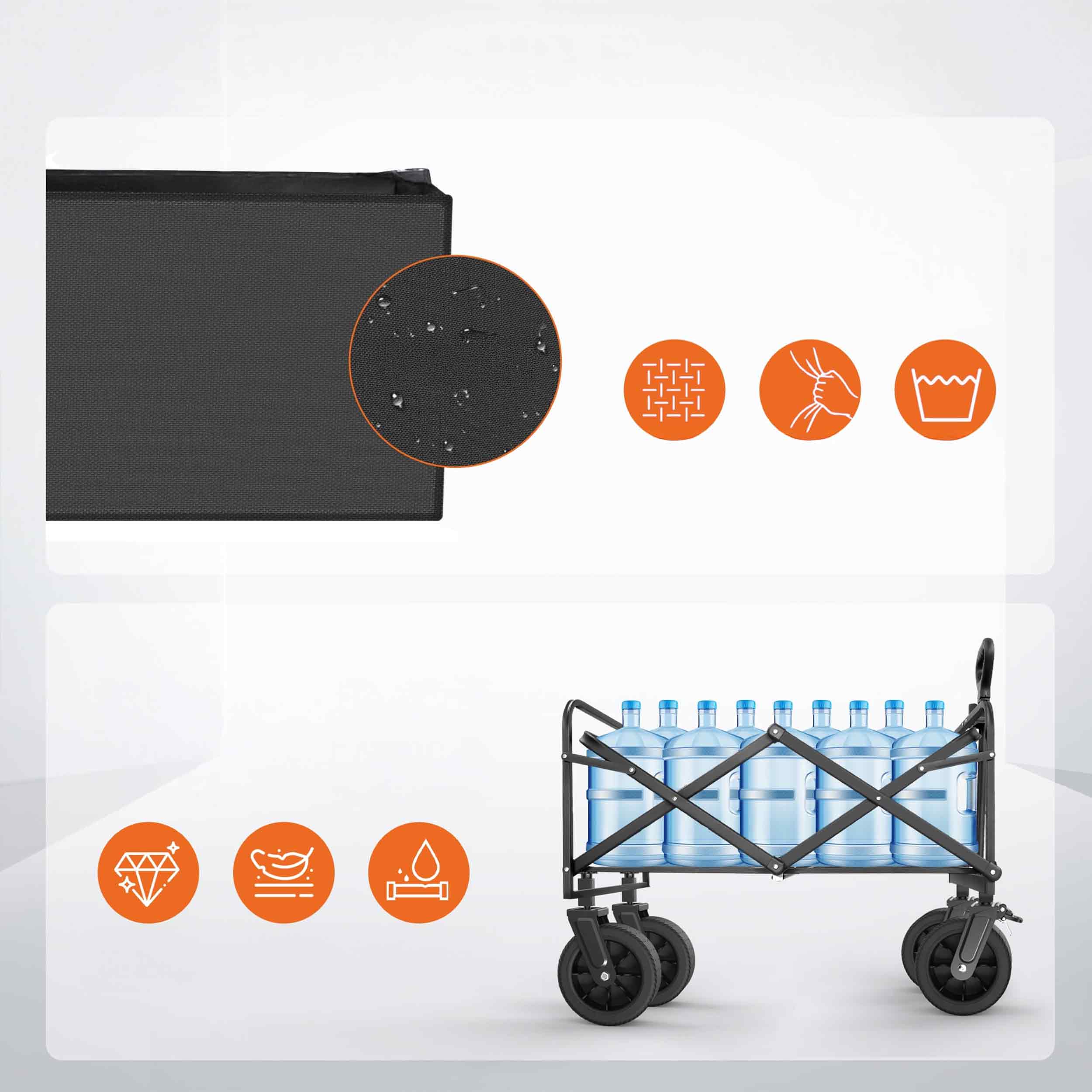 Zložljiv transportni voziček buggy za plažo in kampiranje 88cm 10 Zložljiv transportni voziček buggy za plažo in kampiranje 88cm - slika 8