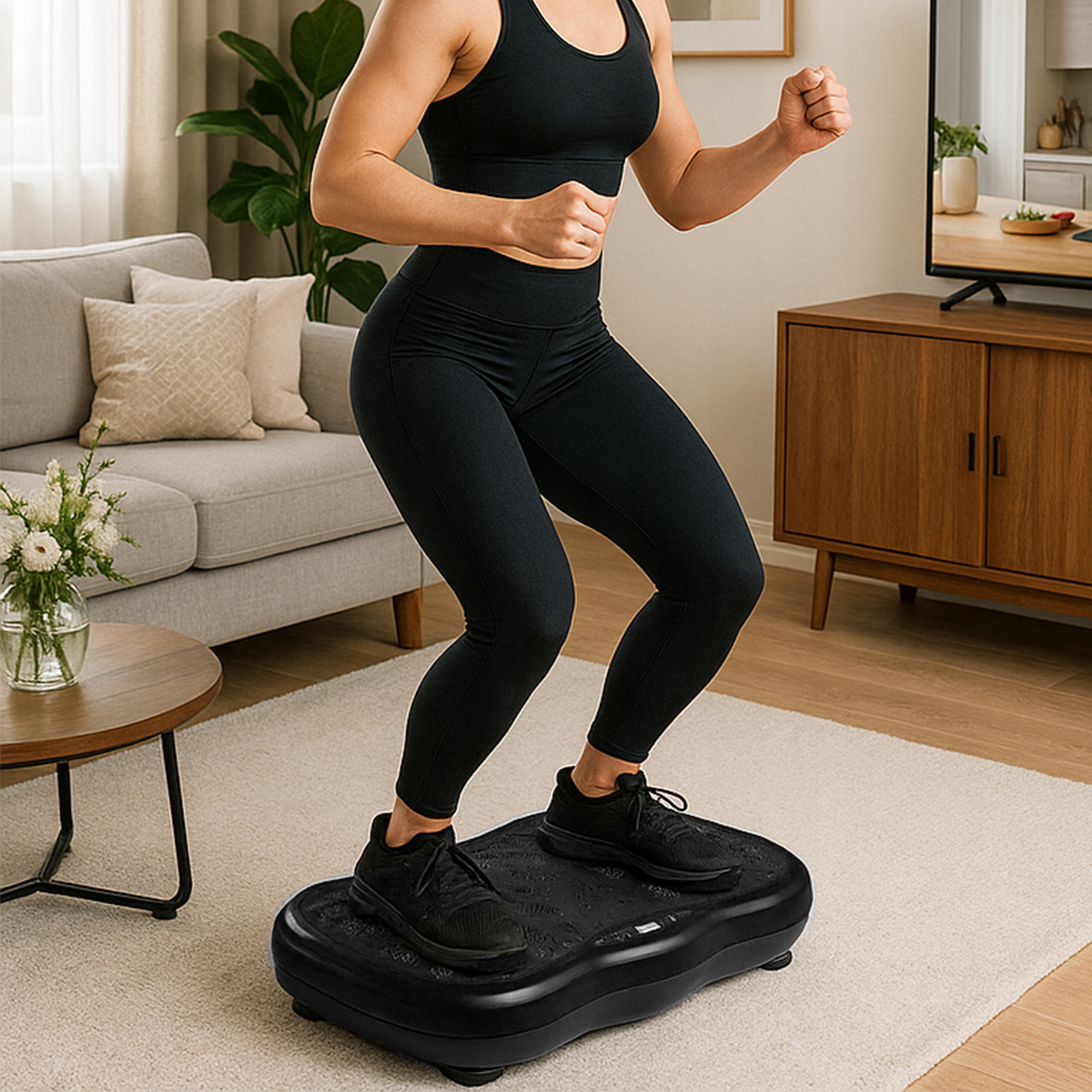 550 LCD fitness trenažer s vibracijskom platformom za trening s daljinskim upravljačem do 150 kg crne boje 4 550 LCD fitness trenažer vibracijska platforma za trening s daljinskim upravljačem do 150 kg crna - slika 2