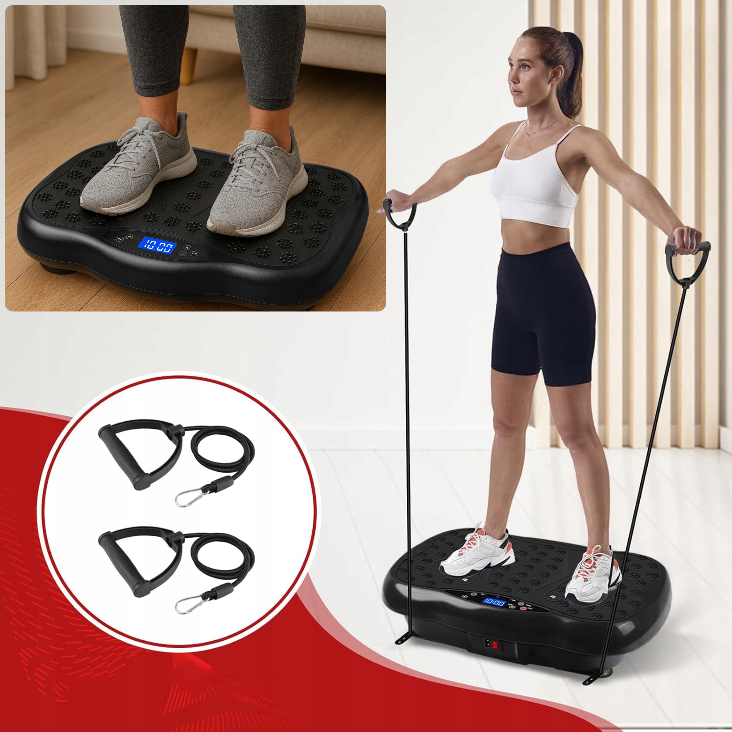 550 LCD fitness trenažer s vibracijskom platformom za trening s daljinskim upravljačem do 150 kg crne boje 10 550 LCD fitness trenažer vibracijska platforma za trening s daljinskim upravljačem do 150 kg crna - slika 8