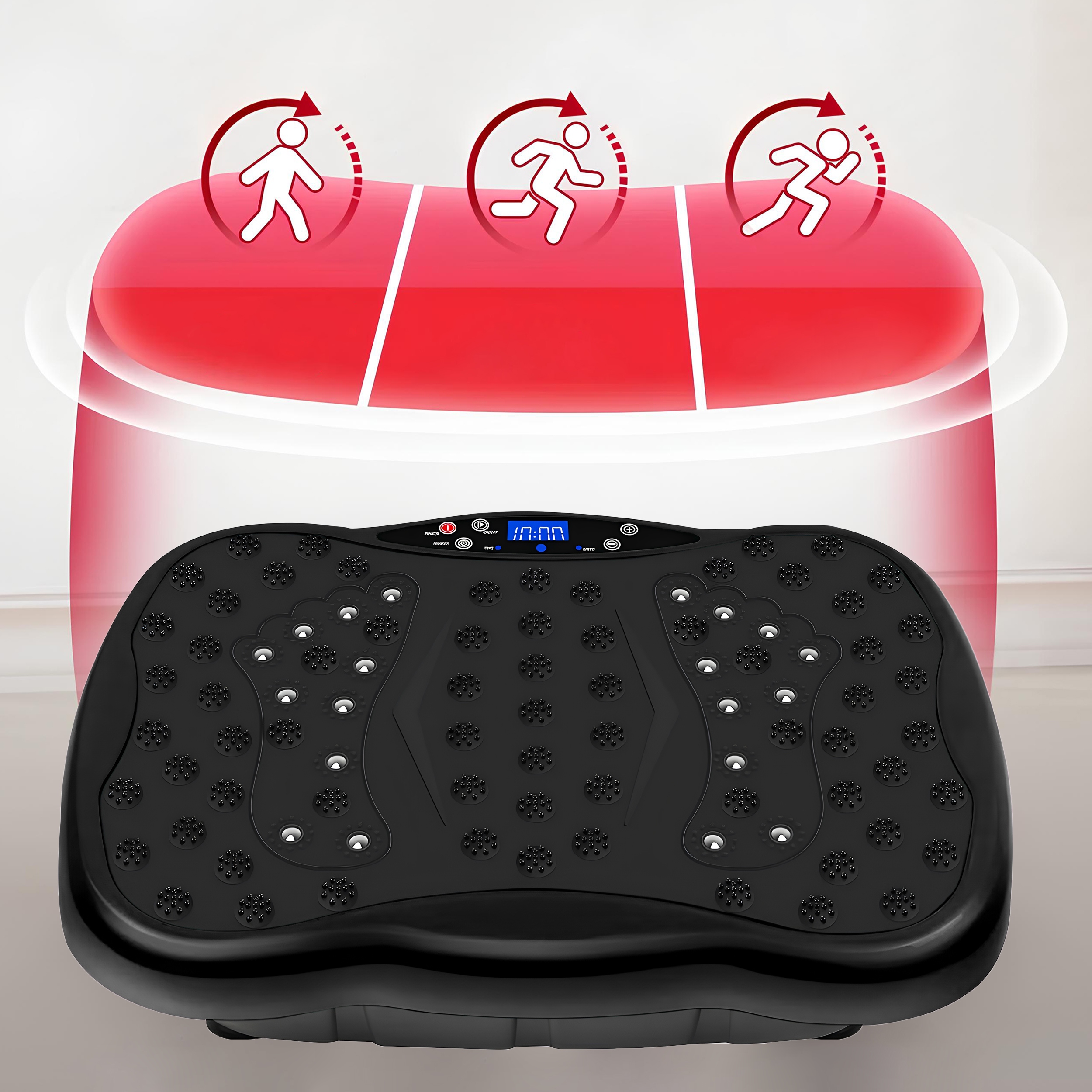 550 LCD fitness trenažer s vibracijskom platformom za trening s daljinskim upravljačem do 150 kg crne boje 11 550 LCD fitness trenažer vibracijska platforma za trening s daljinskim upravljačem do 150 kg crna - slika 9