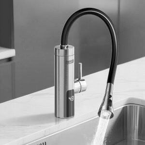 Inox LCD kuhinjski pretočni grelnik vode s fleksibilnim izlivom