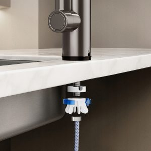 Inox LCD kuhinjski pretočni grelnik vode 3000W z vrtljivim izlivom