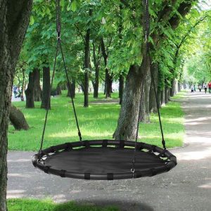 Alternative view of Viseči otroški gugalni krog gnezdo 100cm do 150kg črn