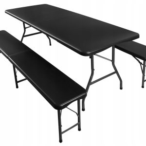 Set vrtne prenosne zložljive mize in 2 klopi 180cm