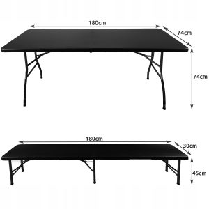 Set vrtne prenosne zložljive mize in 2 klopi 180cm