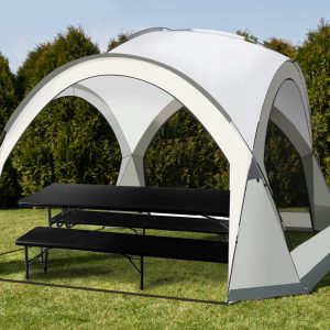 Set vrtne prenosne zložljive mize in 2 klopi 180cm