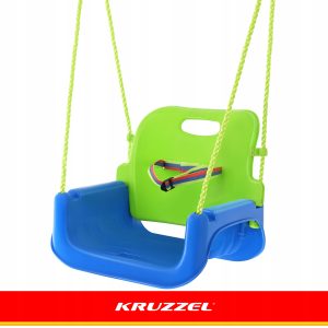 3v1 PVC otroška gugalnica z zaščito do 30kg zeleno modra