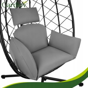 Vrtni viseči stol jajček do 150kg na kovinskem stojalu