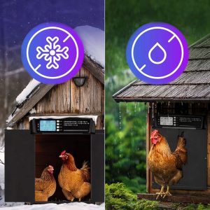 Alternative view of Elektronska solarna avtomatska LCD vrata za kokošnjak 38x28cm črna