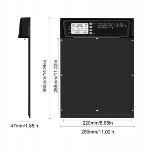 Elektronska solarna avtomatska LCD vrata za kokošnjak 38x28cm črna