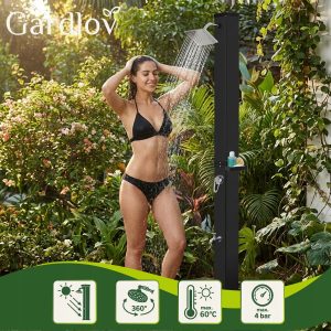 Alternative view of Zunanji pokončni solarni tuš 40L in pipo 216cm črn 360°