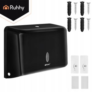 Podajalnik papirnatih brisač zloženk v pregib črn