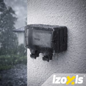 IP66 230V 16A vodoodporna zunanja dvojna vtičnica razdelilec črna