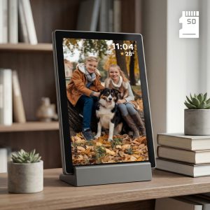 Digitalni okvir za fotografije s dodirnom baterijom od 5000 mAh, FRAMEO Wi-Fi zvučnikom, 32 GB, 10,1" + aplikacija