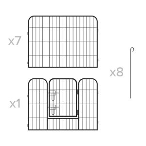 8 delna kovinska modularna ograda za kužke ali mačke 80x100cm