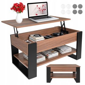 MOJAoprema.si 114 3v1 lesena moderna klubska mizica 92x51x45cm