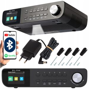 FM LED viseči kuhinjski radio LCD Bluetooth DAB+ črn