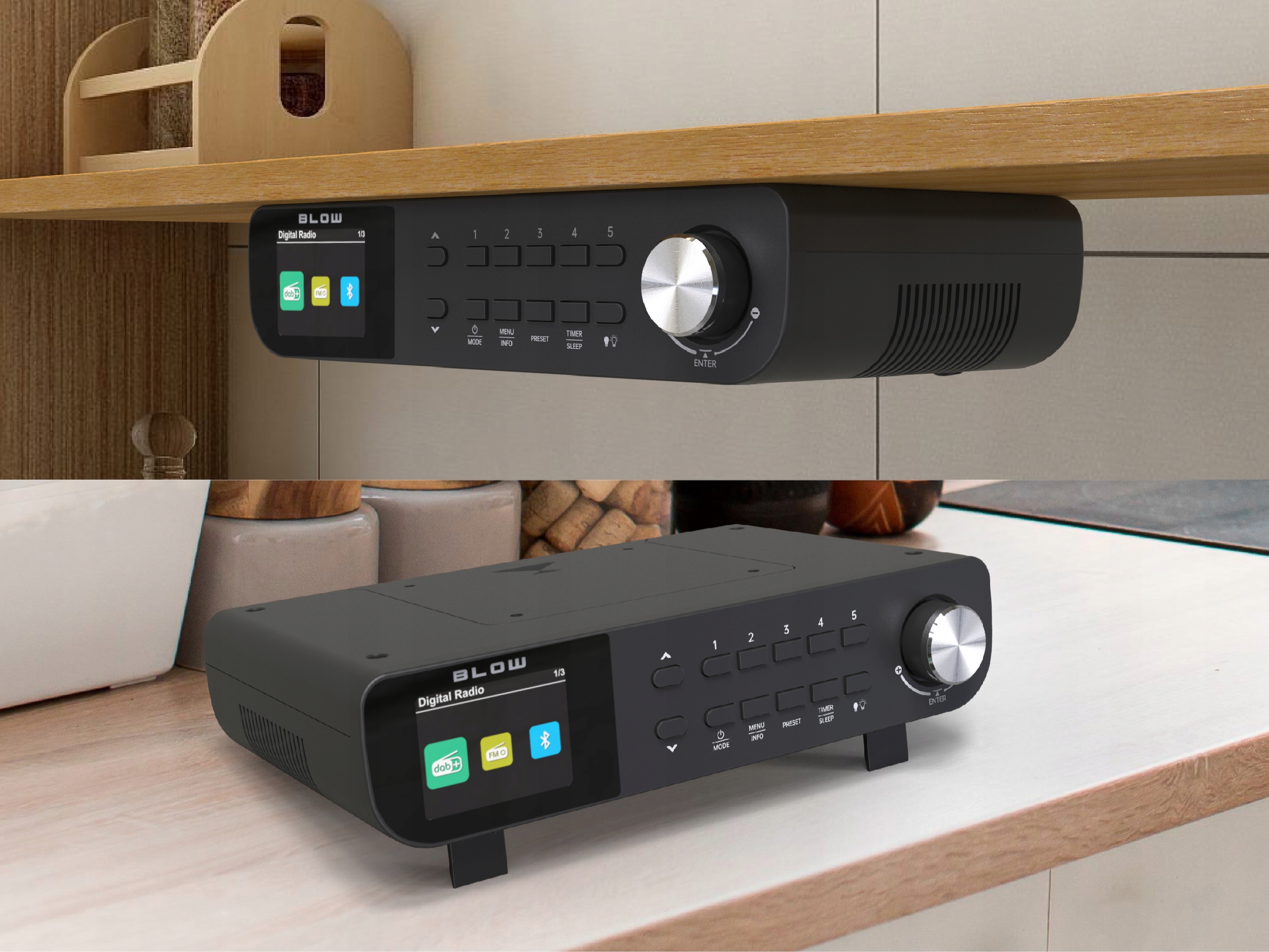 FM LED viseči kuhinjski radio LCD Bluetooth DAB+ črn 4 FM LED viseči kuhinjski radio LCD Bluetooth DAB+ črn - slika 2