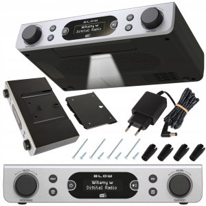 FM LED viseči kuhinjski radio LCD DAB+ RK2 srebrn