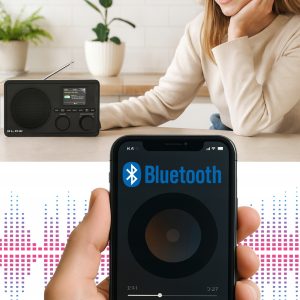 Prenosni LCD kuhinjski radio FM DAB+ RK5 bluetooth črn