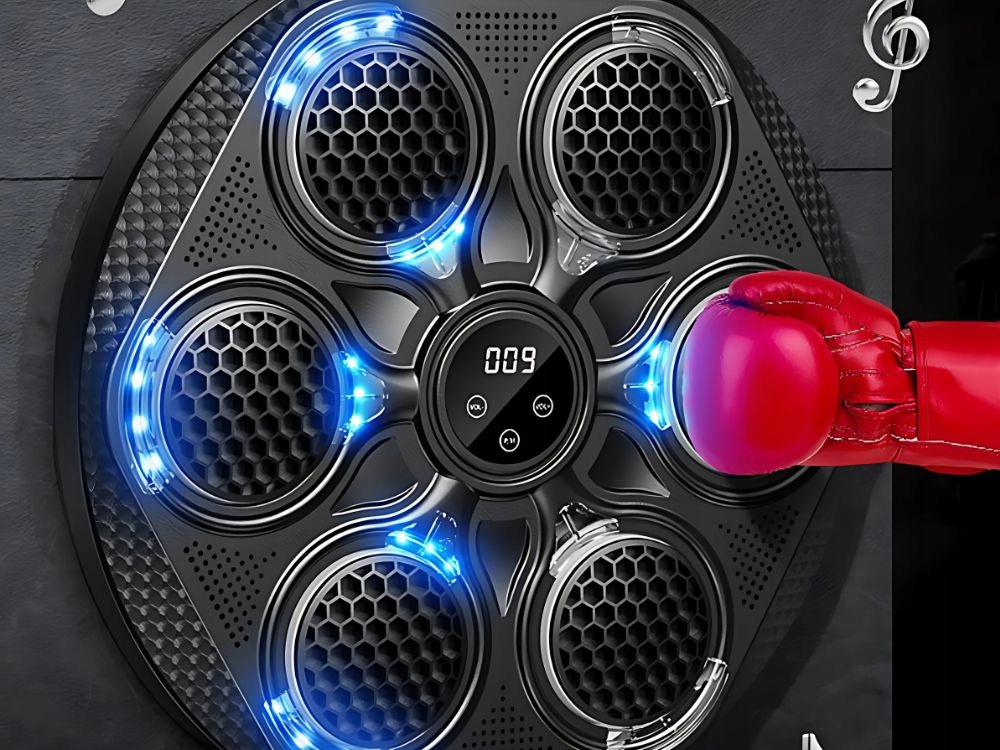 LED boksarski ščit MMA trenerska glasba USB Bluetooth 43cm LCD rokavice 5 LED boxing shield with LCD screen and gloves