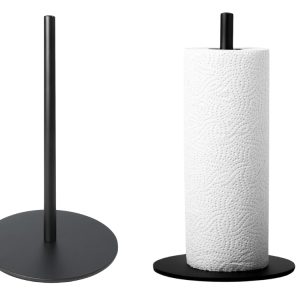 Crni metalni držač za papirnate ručnike, visine 32 cm