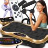 Zlata LCD fitnes vibracijska platforma z dodatki