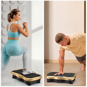 LCD fitnes platforma za vibracijsko vadbo z dodatki zlata