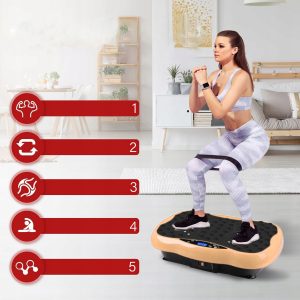 Zlata vibracijska platforma za vadbo, LCD, z dodatki