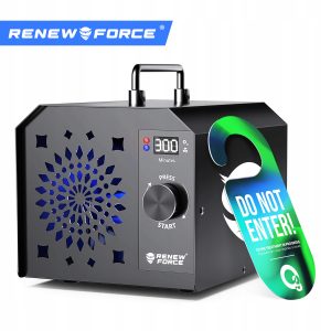 100W generator ozona 90g/h odstranjevalec neprijetnih vonjav ozonator LCD 19 Industrijski ozonator z LCD zaslonom in kovinskim ohišjem na beli podlagi